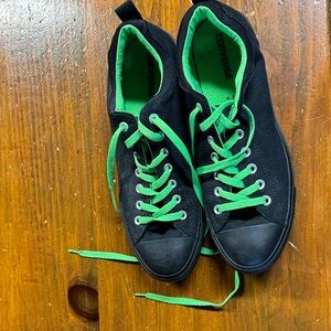 Converse Black Sneakers with Green Highlights